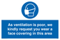 MP7559: As ventilation is poor, we kindly request you wear a face covering in this area