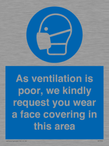 MP7559: As ventilation is poor, we kindly request you wear a face covering in this area