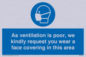 MP7559: As ventilation is poor, we kindly request you wear a face covering in this area