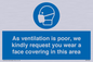 MP7559: As ventilation is poor, we kindly request you wear a face covering in this area