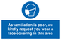 MP7559: As ventilation is poor, we kindly request you wear a face covering in this area