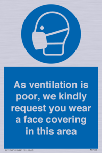 MP7559: As ventilation is poor, we kindly request you wear a face covering in this area