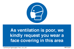 MP7559: As ventilation is poor, we kindly request you wear a face covering in this area