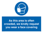 MP7560: As this area is often crowded, we kindly request you wear a face covering
