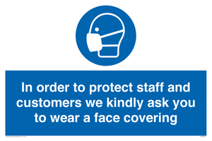 MP7561: In order to protect staff and customers we kindly ask you to wear a face covering