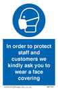 MP7561: In order to protect staff and customers we kindly ask you to wear a face covering