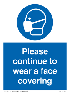 MP7562: Please continue to wear a face covering