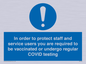 MP7563: In order to protect staff and service users you are required to be vaccinated or undergo regular COVID testing