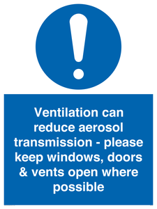 MP7566: Ventilation can reduce aerosol transmission - please keep windows, doors & vents open where possible