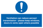 MP7566: Ventilation can reduce aerosol transmission - please keep windows, doors & vents open where possible
