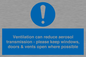MP7566: Ventilation can reduce aerosol transmission - please keep windows, doors & vents open where possible