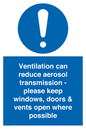 MP7566: Ventilation can reduce aerosol transmission - please keep windows, doors & vents open where possible