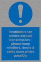 MP7566: Ventilation can reduce aerosol transmission - please keep windows, doors & vents open where possible
