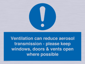 MP7566: Ventilation can reduce aerosol transmission - please keep windows, doors & vents open where possible