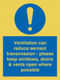 MP7566: Ventilation can reduce aerosol transmission - please keep windows, doors & vents open where possible