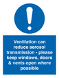 MP7566: Ventilation can reduce aerosol transmission - please keep windows, doors & vents open where possible