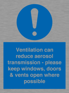 MP7566: Ventilation can reduce aerosol transmission - please keep windows, doors & vents open where possible