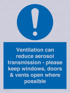 MP7566: Ventilation can reduce aerosol transmission - please keep windows, doors & vents open where possible