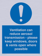 MP7566: Ventilation can reduce aerosol transmission - please keep windows, doors & vents open where possible