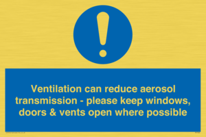 MP7566: Ventilation can reduce aerosol transmission - please keep windows, doors & vents open where possible