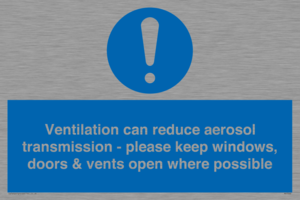 MP7566: Ventilation can reduce aerosol transmission - please keep windows, doors & vents open where possible