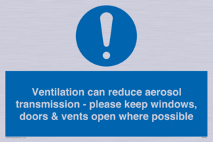 MP7566: Ventilation can reduce aerosol transmission - please keep windows, doors & vents open where possible