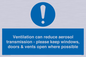 MP7566: Ventilation can reduce aerosol transmission - please keep windows, doors & vents open where possible