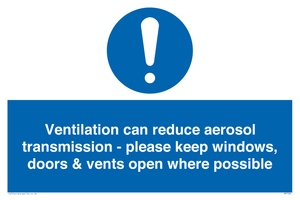 MP7566: Ventilation can reduce aerosol transmission - please keep windows, doors & vents open where possible
