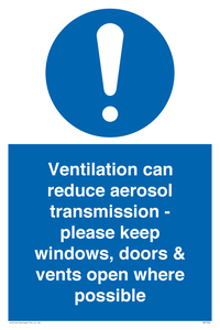 MP7566: Ventilation can reduce aerosol transmission - please keep windows, doors & vents open where possible