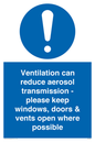MP7566: Ventilation can reduce aerosol transmission - please keep windows, doors & vents open where possible