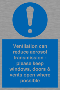 MP7566: Ventilation can reduce aerosol transmission - please keep windows, doors & vents open where possible