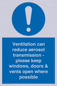 MP7566: Ventilation can reduce aerosol transmission - please keep windows, doors & vents open where possible