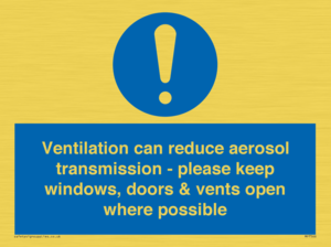 MP7566: Ventilation can reduce aerosol transmission - please keep windows, doors & vents open where possible