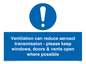 MP7566: Ventilation can reduce aerosol transmission - please keep windows, doors & vents open where possible