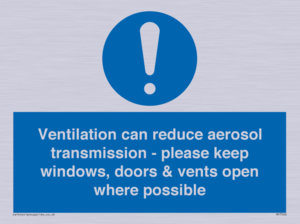 MP7566: Ventilation can reduce aerosol transmission - please keep windows, doors & vents open where possible