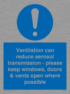 MP7566: Ventilation can reduce aerosol transmission - please keep windows, doors & vents open where possible