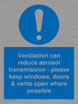 MP7566: Ventilation can reduce aerosol transmission - please keep windows, doors & vents open where possible