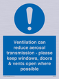 MP7566: Ventilation can reduce aerosol transmission - please keep windows, doors & vents open where possible