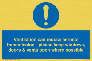 MP7566: Ventilation can reduce aerosol transmission - please keep windows, doors & vents open where possible