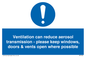 MP7566: Ventilation can reduce aerosol transmission - please keep windows, doors & vents open where possible