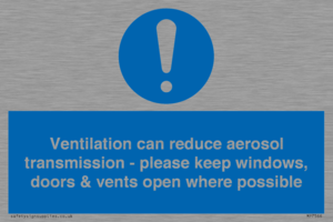 MP7566: Ventilation can reduce aerosol transmission - please keep windows, doors & vents open where possible
