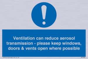 MP7566: Ventilation can reduce aerosol transmission - please keep windows, doors & vents open where possible