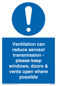 MP7566: Ventilation can reduce aerosol transmission - please keep windows, doors & vents open where possible