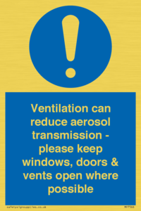 MP7566: Ventilation can reduce aerosol transmission - please keep windows, doors & vents open where possible
