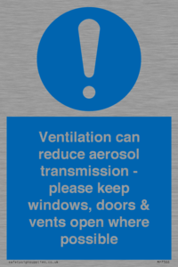 MP7566: Ventilation can reduce aerosol transmission - please keep windows, doors & vents open where possible