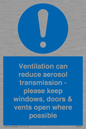 MP7566: Ventilation can reduce aerosol transmission - please keep windows, doors & vents open where possible