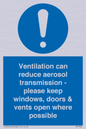 MP7566: Ventilation can reduce aerosol transmission - please keep windows, doors & vents open where possible
