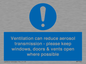 MP7566: Ventilation can reduce aerosol transmission - please keep windows, doors & vents open where possible