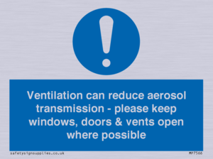 MP7566: Ventilation can reduce aerosol transmission - please keep windows, doors & vents open where possible