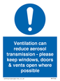 MP7566: Ventilation can reduce aerosol transmission - please keep windows, doors & vents open where possible